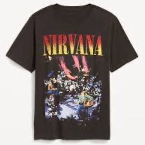 NIRVANA Kurt Cobain Grunge Short Sleeve Cotton Graphic Tee Men Size Small